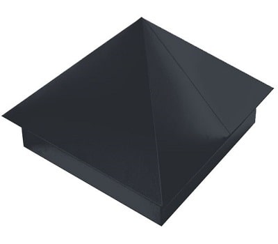 Колпак металлический на кирпичный столб 390х390х0,5 мм RAL 7024 графитовый серый