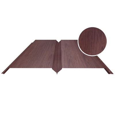 Металлический сайдинг ЕВРОБРУС Темное дерево 0,5 мм