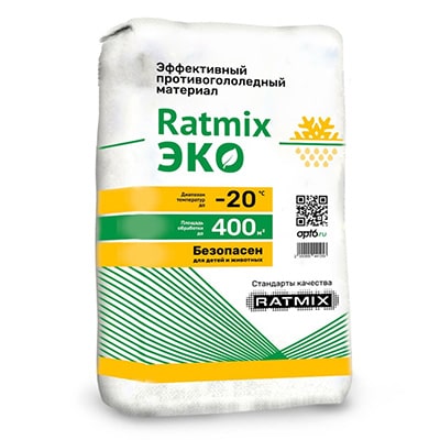 Противогололедный реагент Ratmix ЭКО -20°C, 25кг