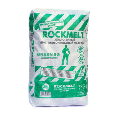 Противогололедный реагент Rockmelt Green SG, 20 кг