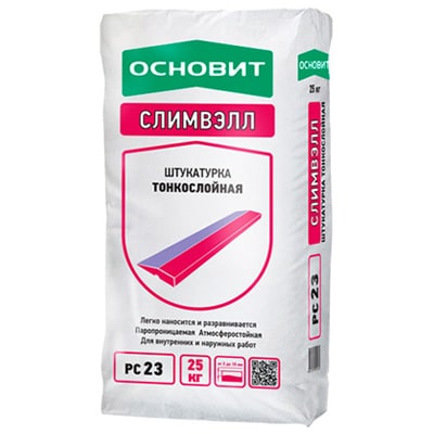 Штукатурка Основит Слимвэлл Т-23 фасадная тонкослойная (мешок 25 кг)